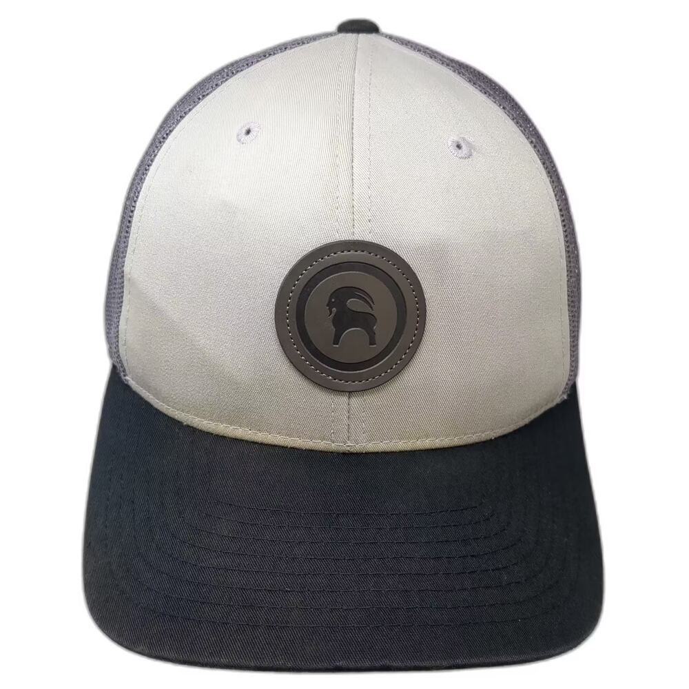 Backcountry Trucker Hat Gray Black OS Snapback Mesh Back Goat Logo Patch Outdoor